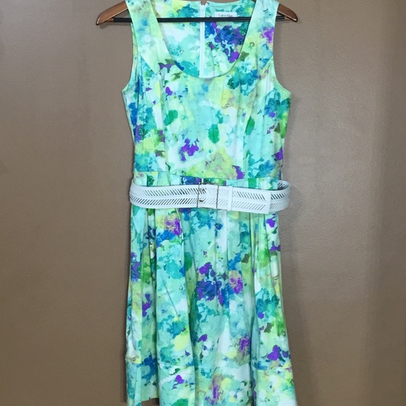 Calvin Klein Dresses & Skirts - Calvin Klein Midi Floral Dress Size 10 With Belt